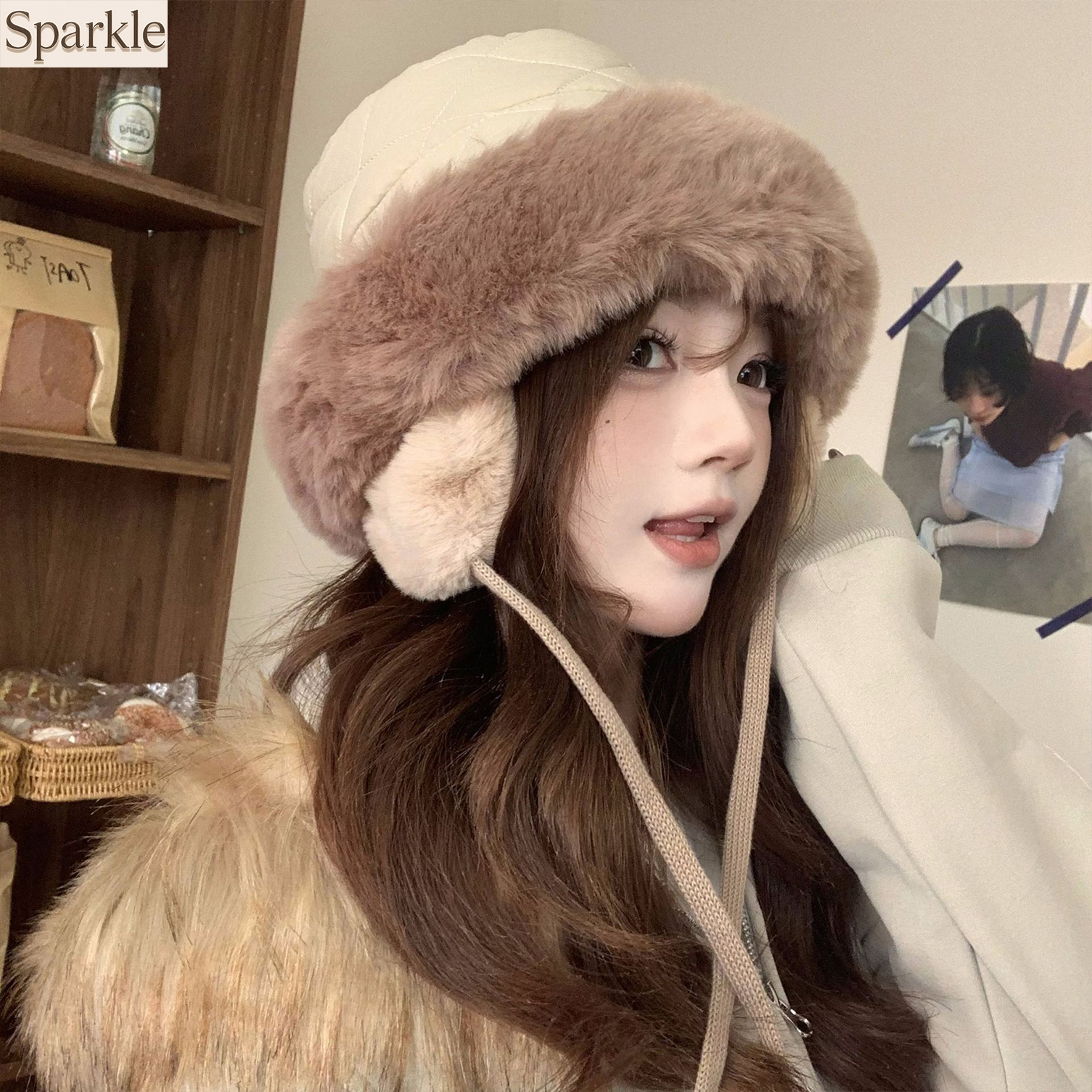 Winter Trapper Hat - Women's Winter Quilted Faux Fur Bucket