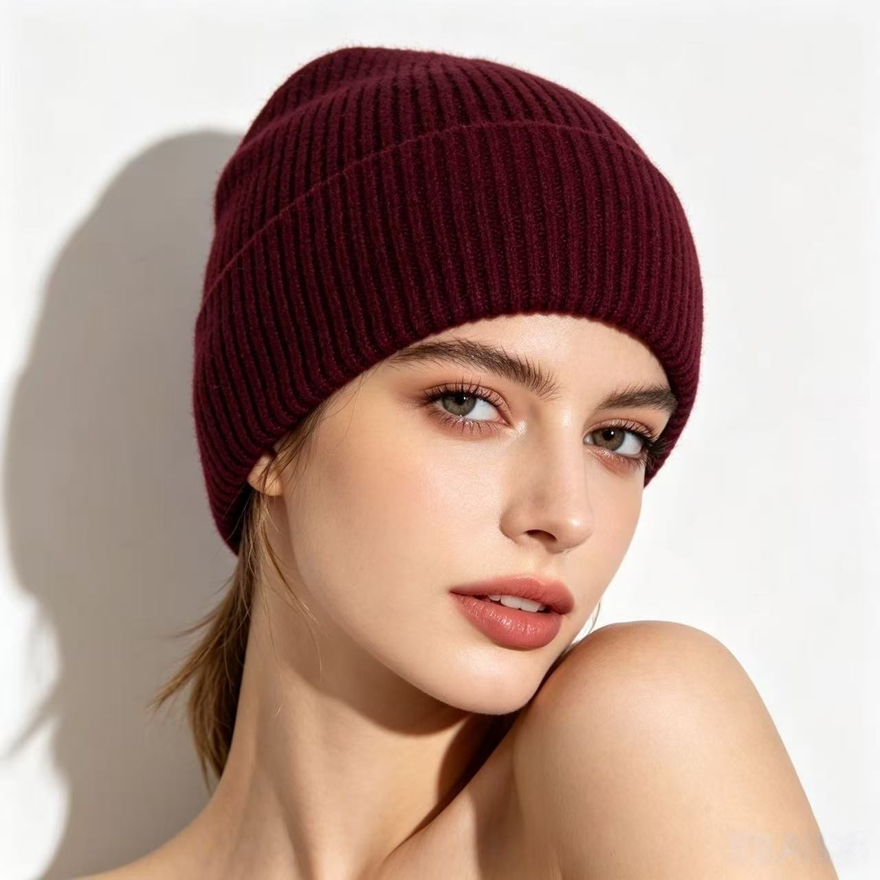 Navy Blue Ribbed Knit Thermal  - Beanie Cuffed Knit incelemesi ve fiyatı