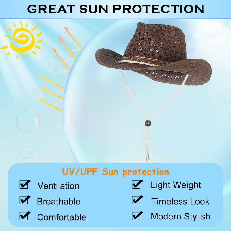 GEMVIE Child Summer Cowboy Hat - Cowboy Hat Straw incelemesi ve fiyatı