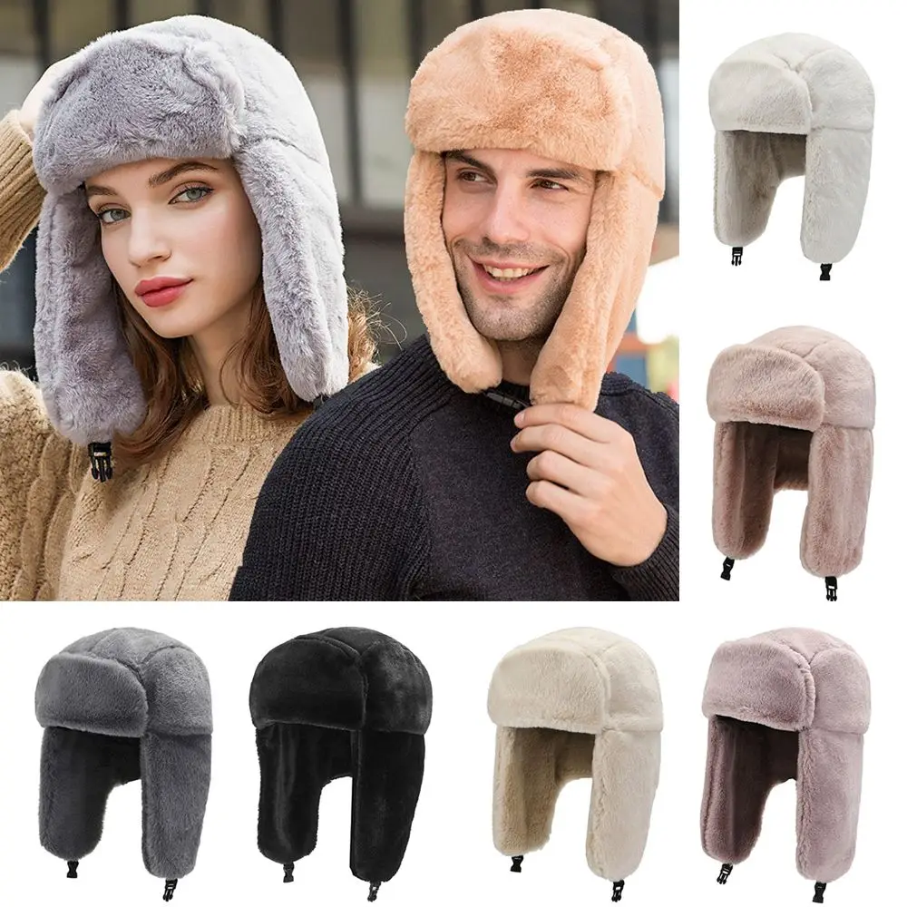 Men Women Thick Plush Bomber H - Trapper Hat Ear Flap incelemesi ve fiyatı
