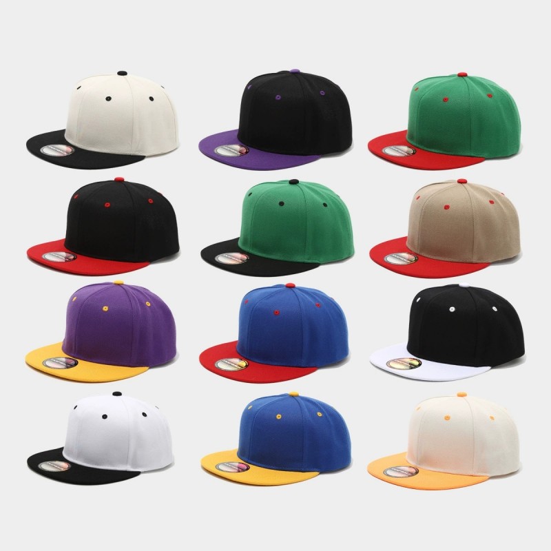 Two-Tone Color-Blocking Hip-Ho - Snapback Hat Flat incelemesi ve fiyatı
