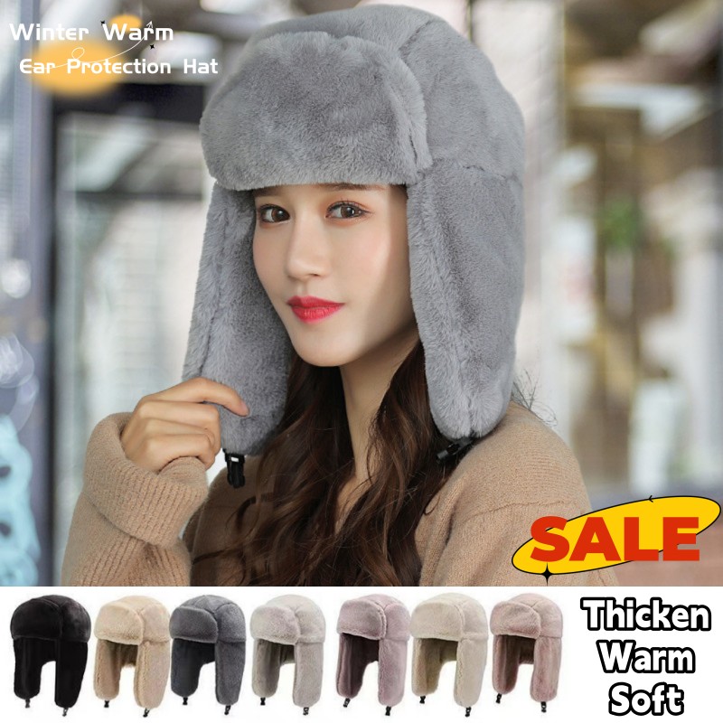 New Winter Warm Thick Plush Bo - Trapper Hat Ear Flap incelemesi ve fiyatı
