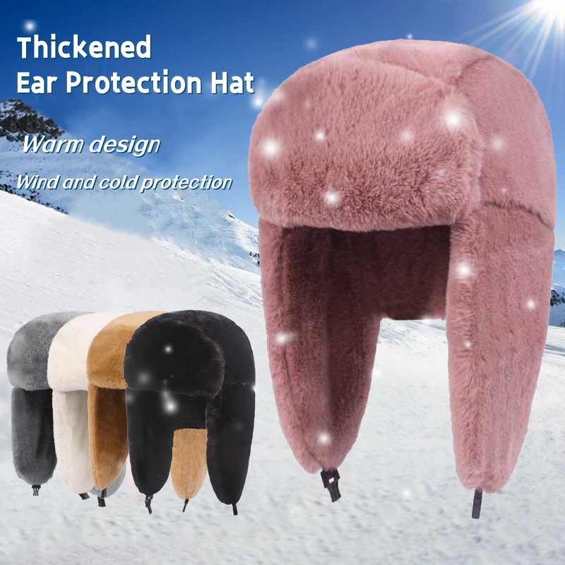 New Winter Warm Thick Plush Bo - Trapper Hat Ear Flap incelemesi ve fiyatı