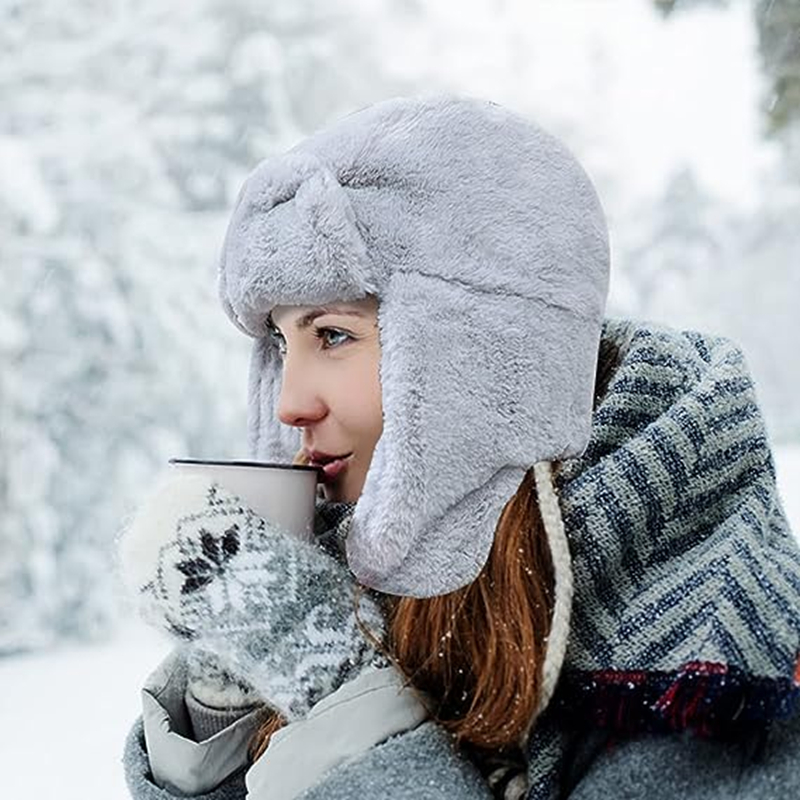 New Winter Warm Thick Plush Bo - Trapper Hat Ear Flap incelemesi ve fiyatı