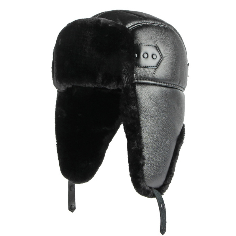 HT4002 New PU Leather Russian  - Winter Trapper Hat incelemesi ve fiyatı