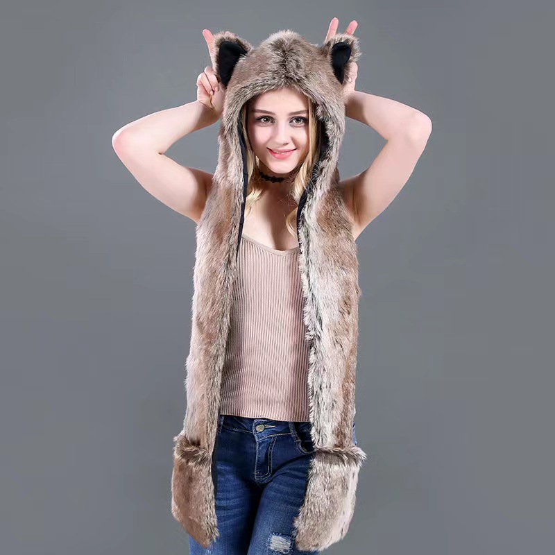 Men/Women Faux Fur Hood Animal - Winter Trapper Hat incelemesi ve fiyatı