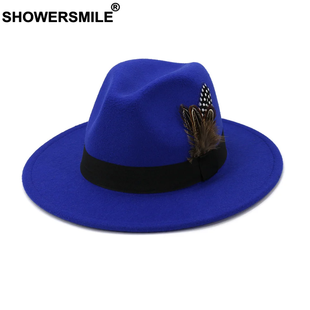 SHOWERSMILE Royal Blue Women M - Fedora Hat Wool incelemesi ve fiyatı