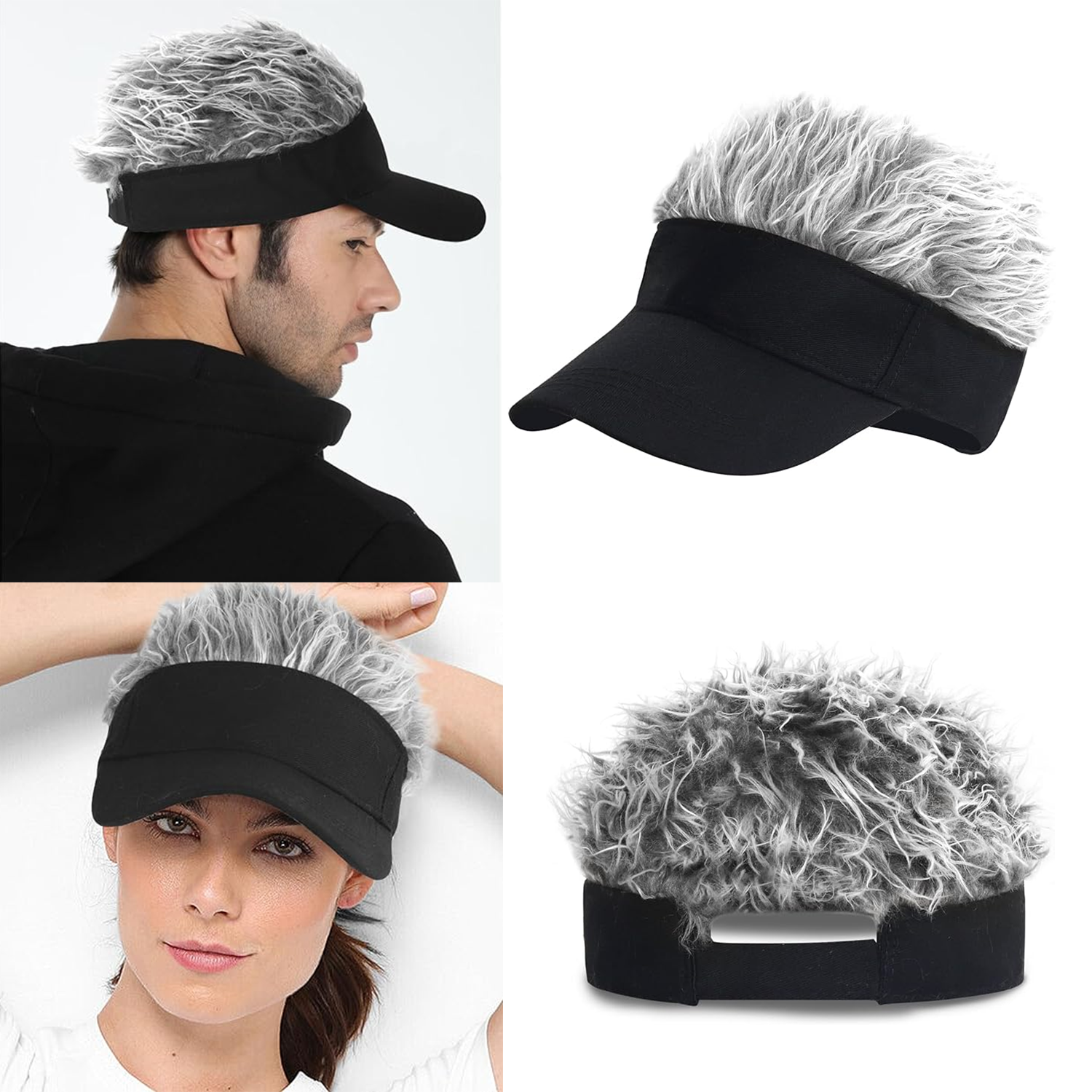 Men's Visor with Hair Fake Hai - Visor Sun Hat incelemesi ve fiyatı