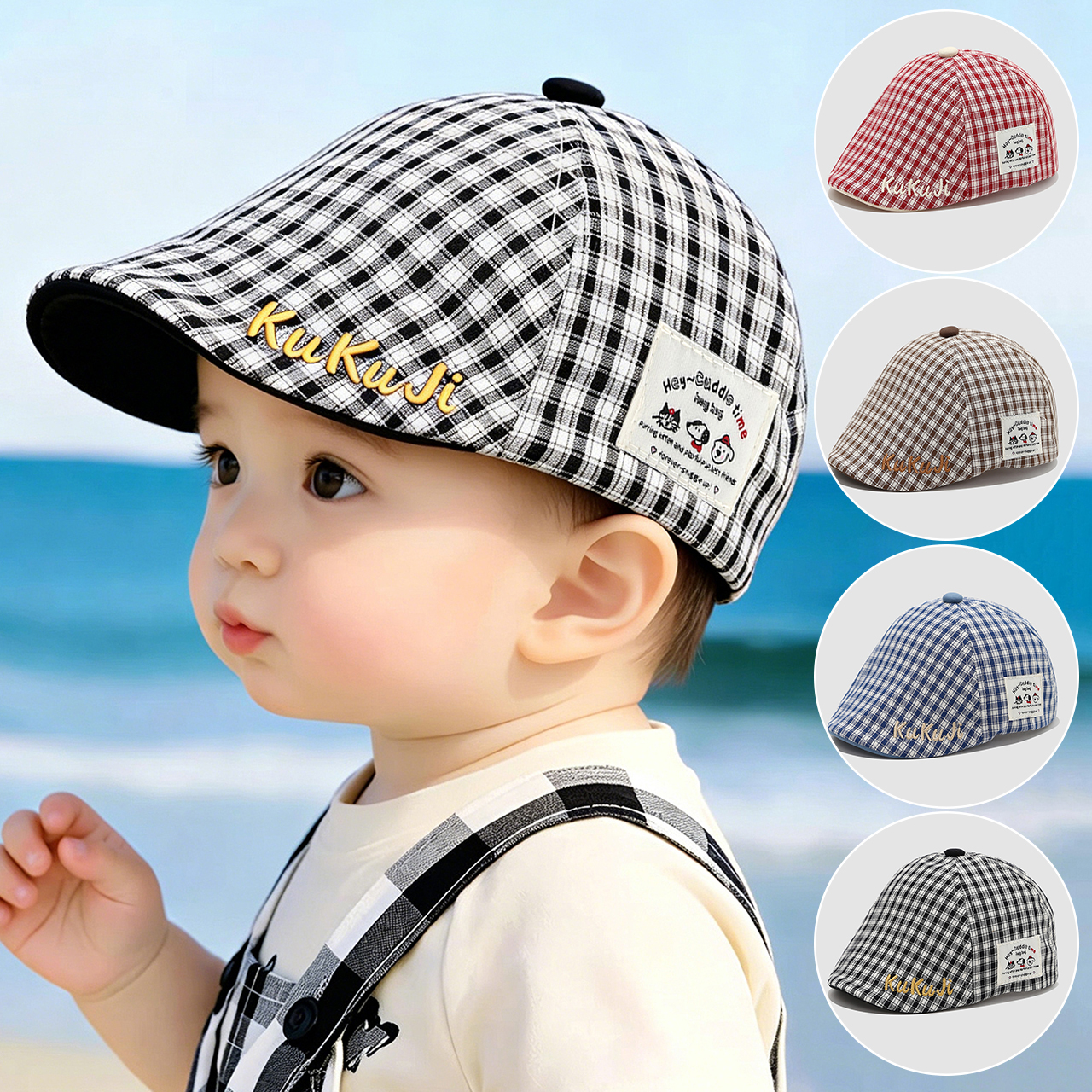 Fashion Children Checkered Ber - Visor Sun Hat incelemesi ve fiyatı