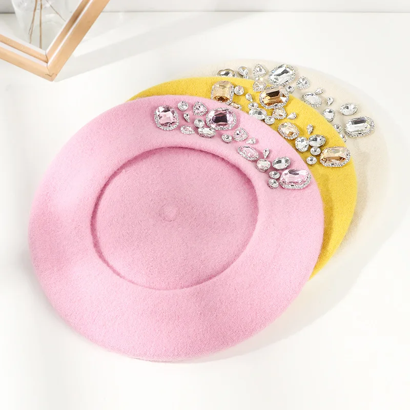 French Beret Thick Rhinestone  - Beret French Wool incelemesi ve fiyatı