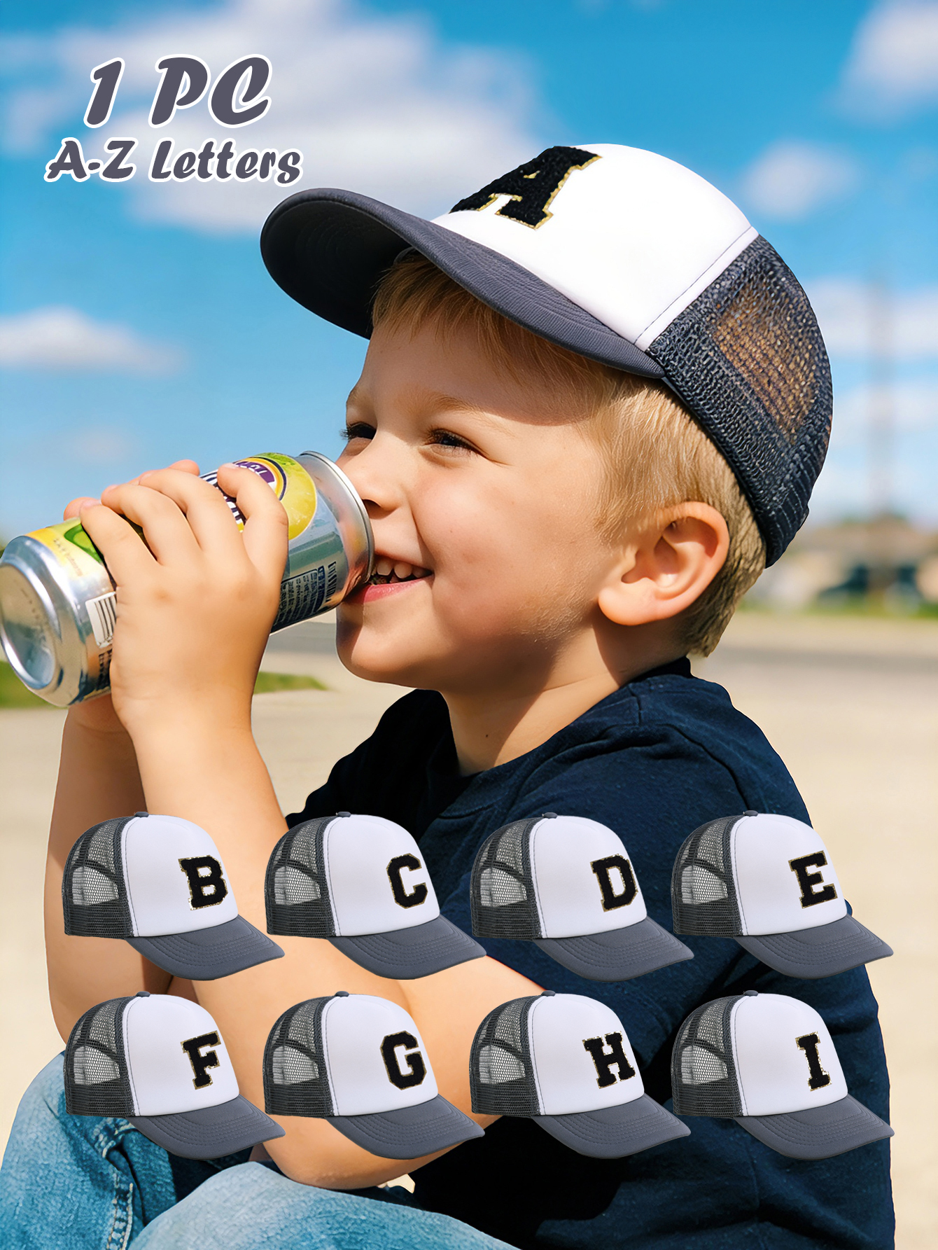 1pc Gray Hat With 26-Letter Pa - Visor Sun Hat incelemesi ve fiyatı