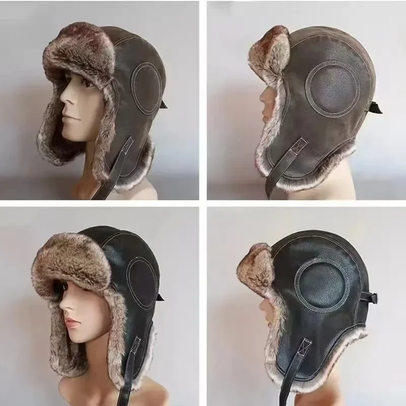 Leather SnowWint Cap With Ear  - Trapper Hat Ear Flap incelemesi ve fiyatı