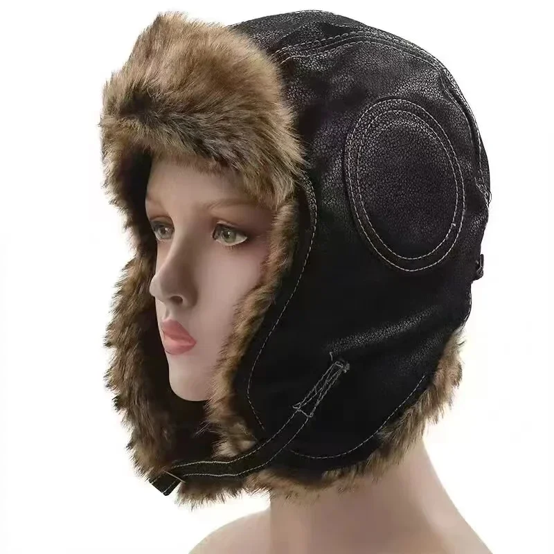 Leather SnowWint Cap With Ear  - Trapper Hat Ear Flap incelemesi ve fiyatı