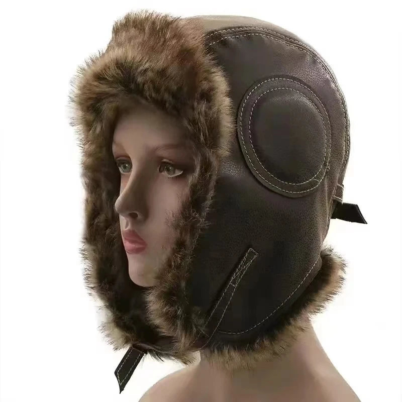Leather SnowWint Cap With Ear  - Trapper Hat Ear Flap incelemesi ve fiyatı