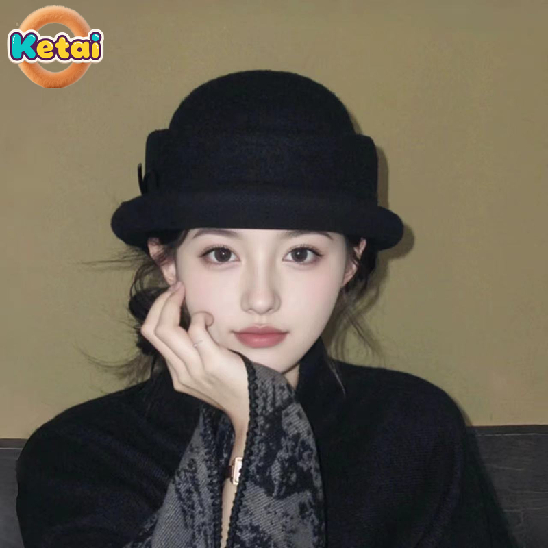 Black Wool Top Hat Beret Women - Beret French Wool incelemesi ve fiyatı