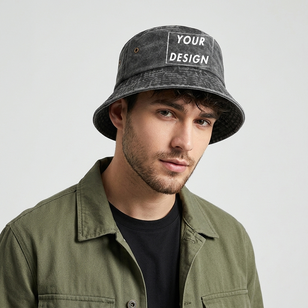 Custom Washed Vintage Bucket H - Bucket Hat Cotton incelemesi ve fiyatı