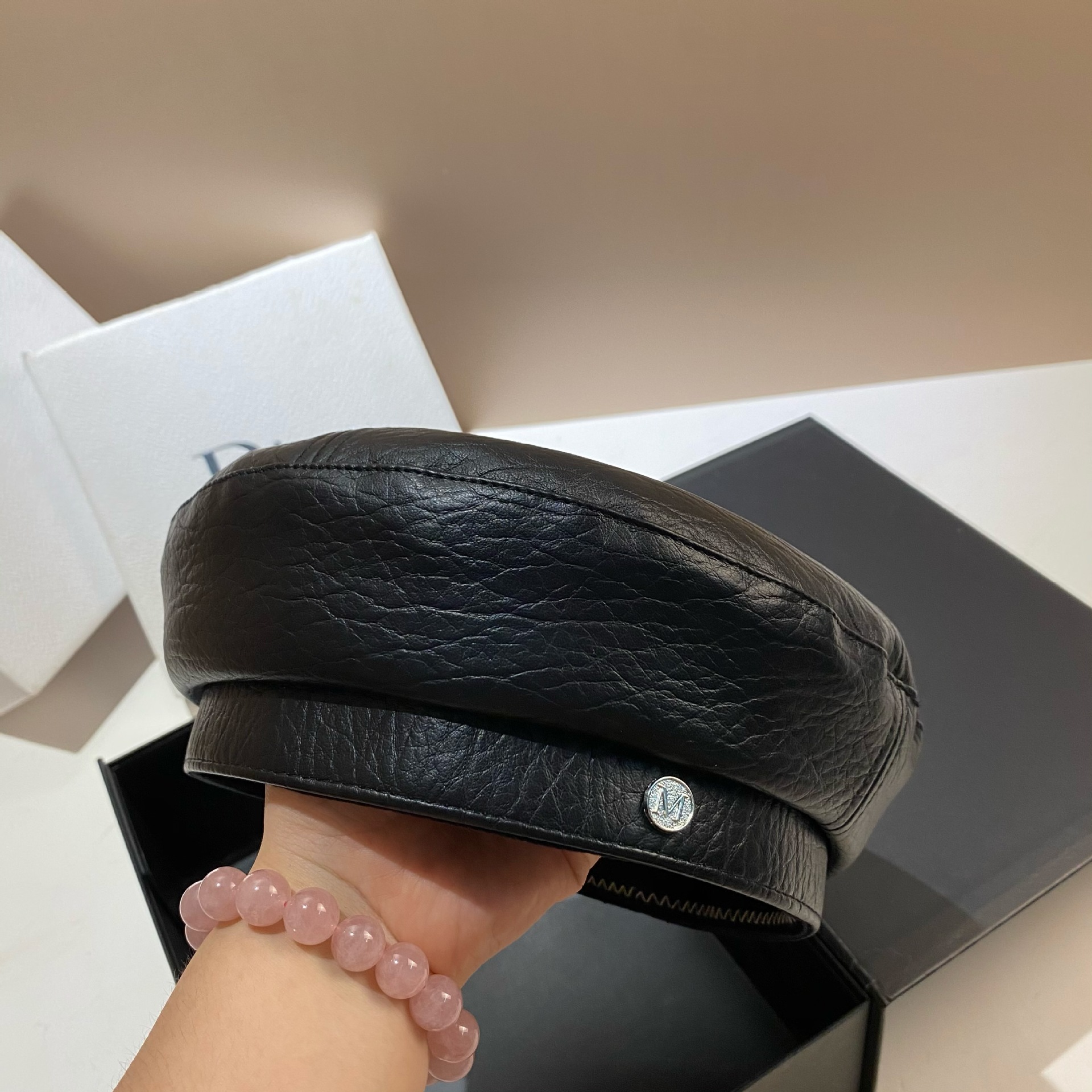 PU Leather Beret Caps Women Fa - Snapback Hat Flat incelemesi ve fiyatı