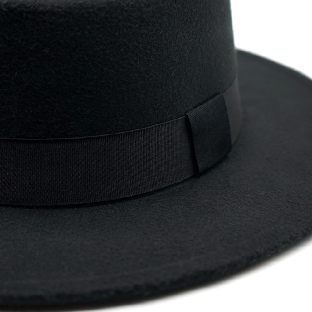 British Retro Flat Top Hat wit - Fedora Hat Wool incelemesi ve fiyatı